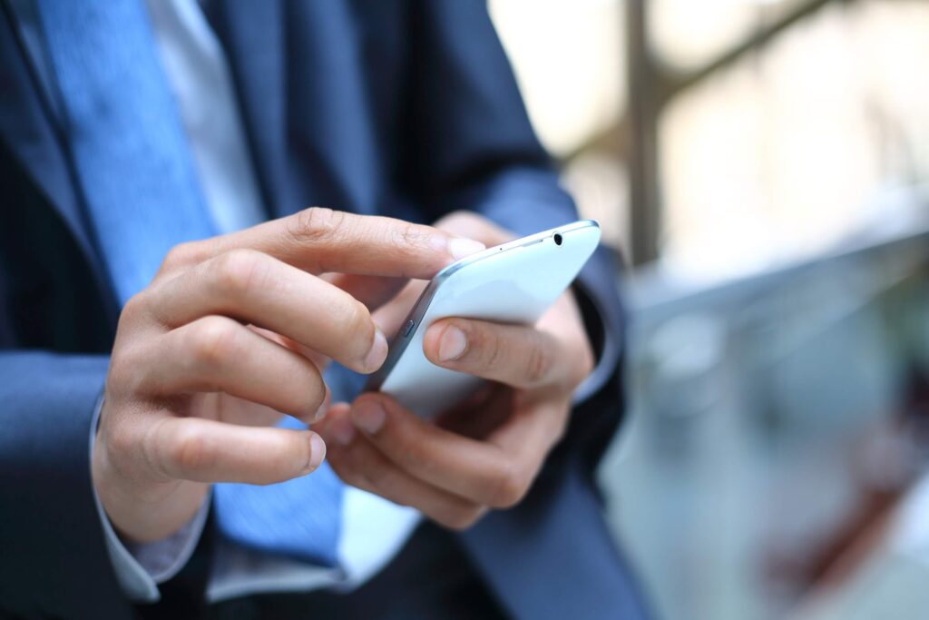 Man using a smartphone