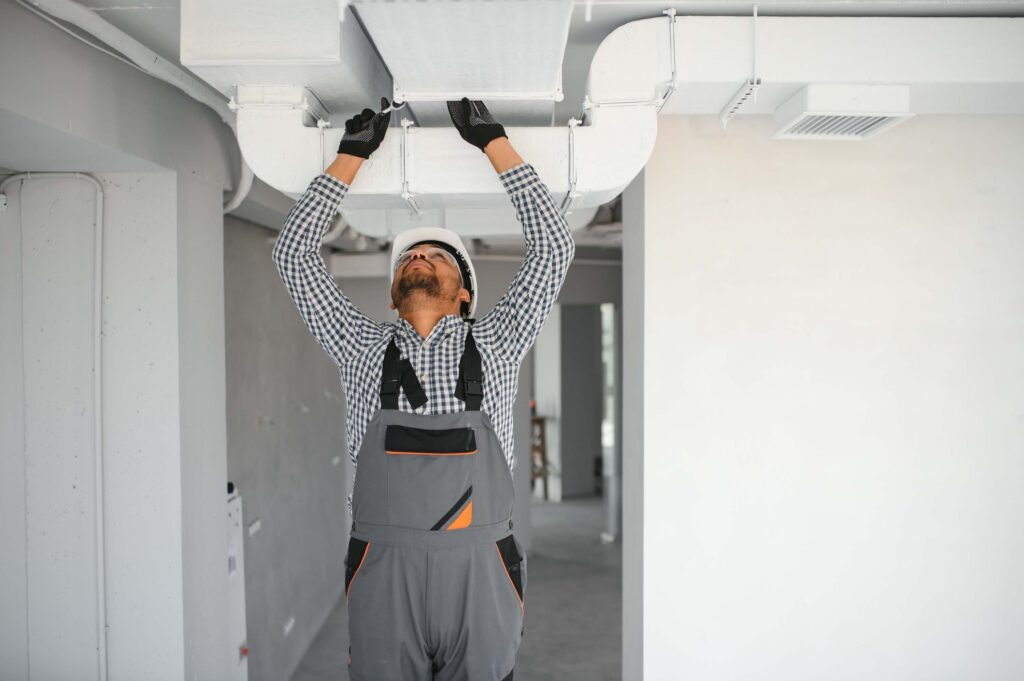 Ventilation cleaning. Specialist in the job