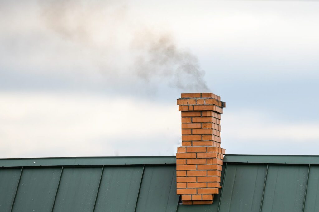 Chimney smoke, heating image