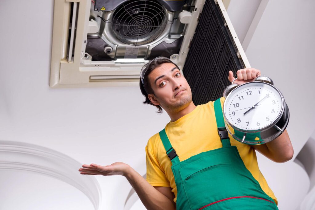 Time and repairing the air conditioning